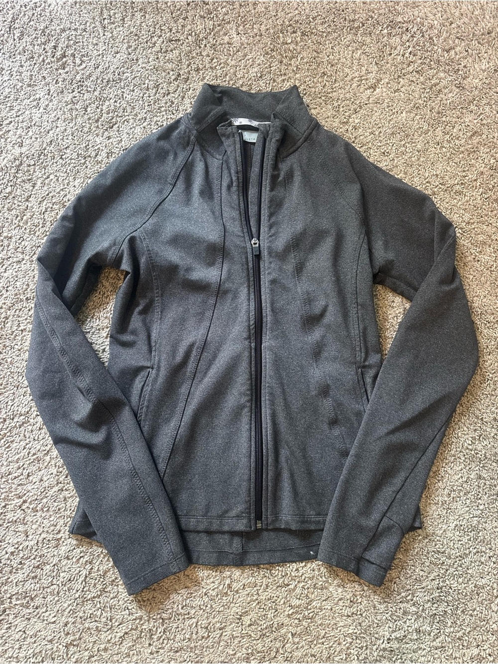 Athleta Charcoal Heather Zip-Up Jacket